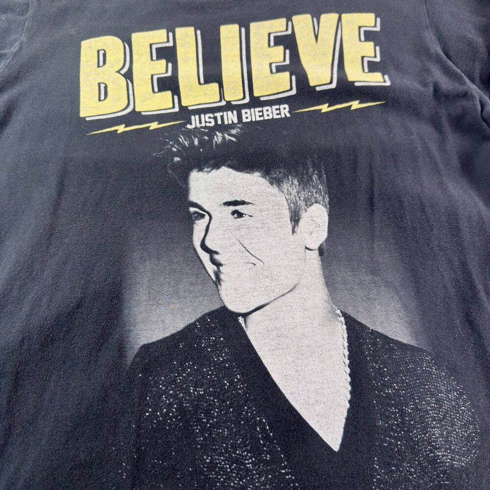 justin bieber believe live 2013 tour graphic concert tee shirt black medium - Picture 3 of 9